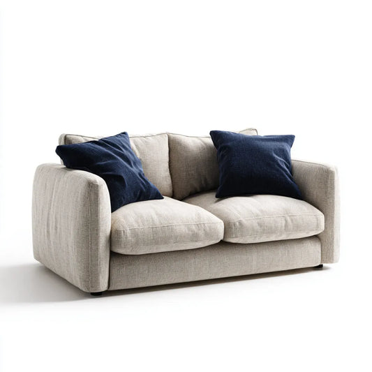 Canapé 2 places beige 170 x 95 x 85 cm en polyester forme droite