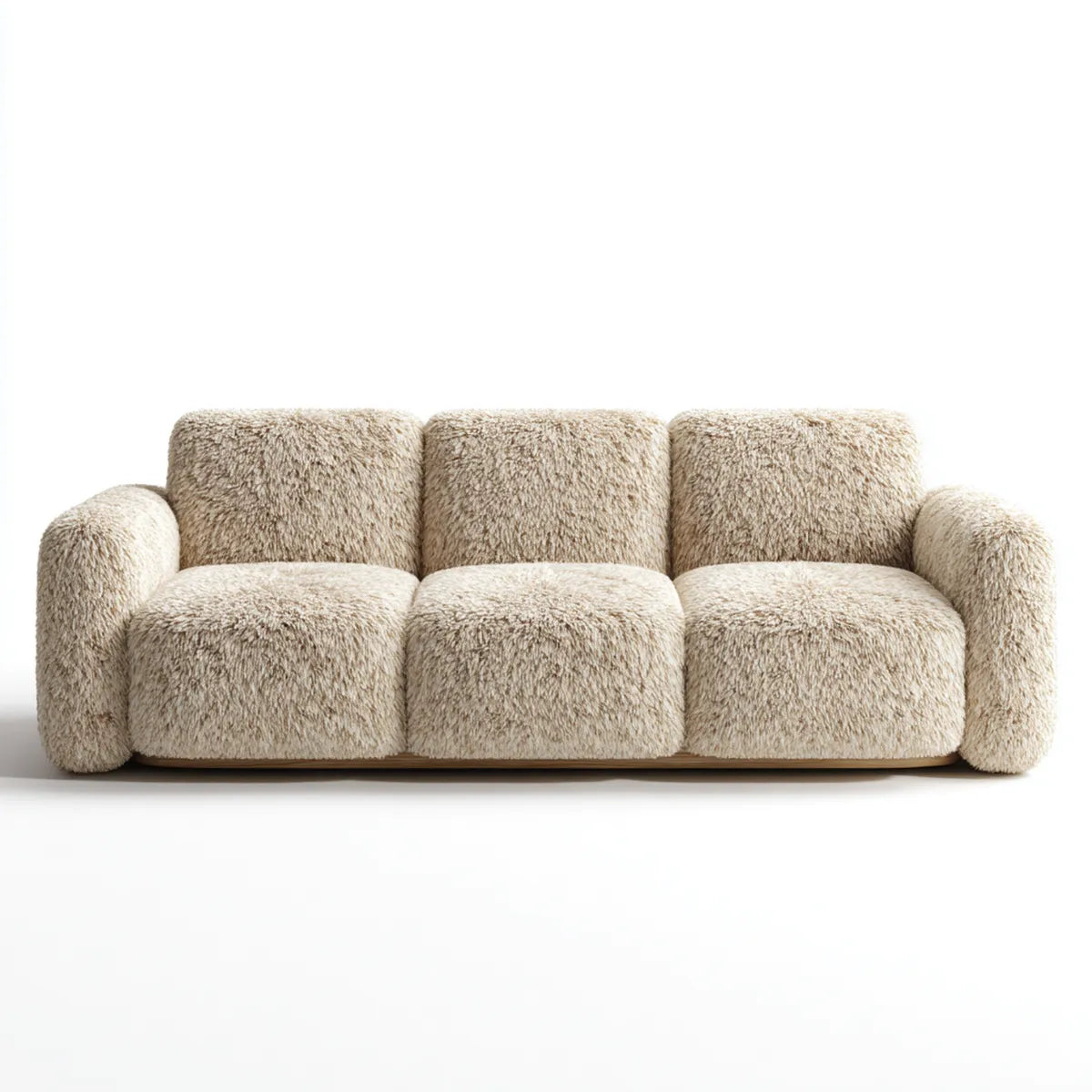 Canapé 3 places droit écru en polyester 230 x 95 x 75 cm