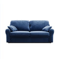 Canapé 2 places bleu marine en velours de polyester forme droite 170 x 90 x 85 cm