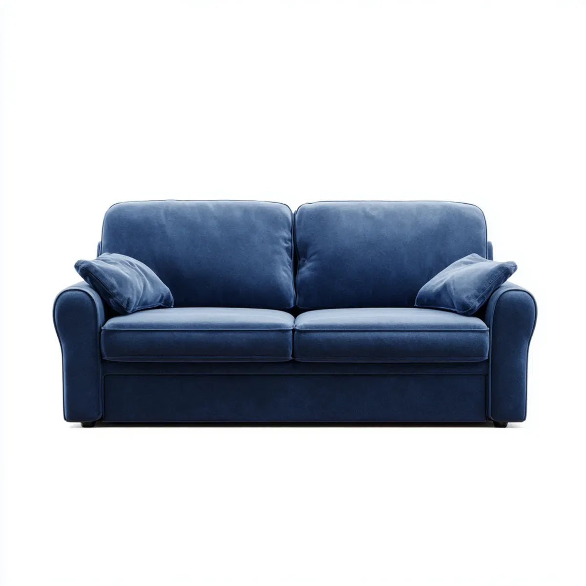 Canapé 2 places bleu marine en velours de polyester forme droite 170 x 90 x 85 cm